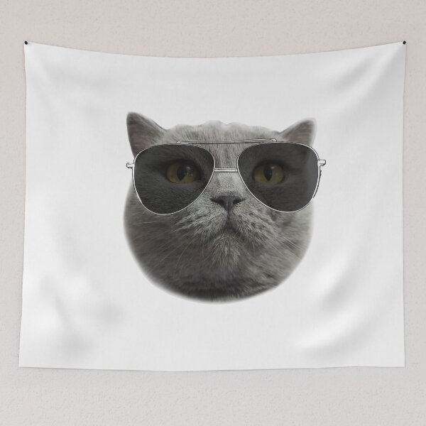 Item preview, British cat with glasses designed and sold by crazymel.