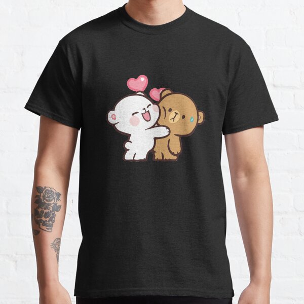 ours de lait mignons, couple drôle de bande dessinée T-shirt classique