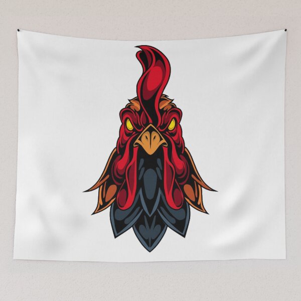 Item preview, rooster head mascot logo designed and sold by romio006.