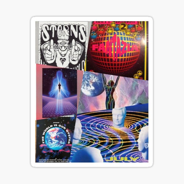 90's Rave Flyer mix Sticker