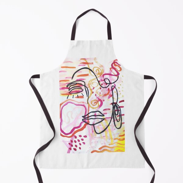 Item preview, Contemporary Abstract Painting with Line Drawing Woman Face designed and sold by taylluna.