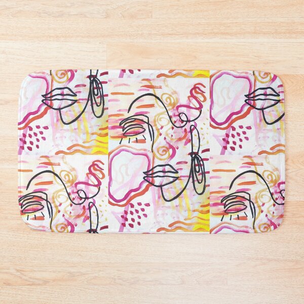 Item preview, Contemporary Abstract Painting with Line Drawing Woman Face designed and sold by taylluna.