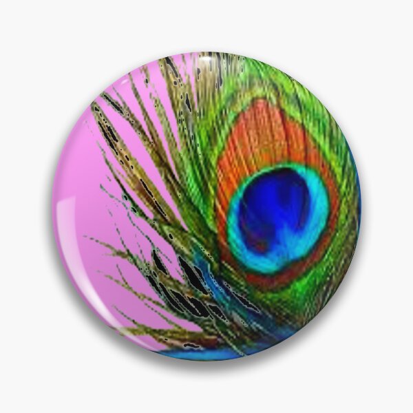Item preview, PINK ABSTRACT BLUE PEACOCK FEATHER ART designed and sold by sharlesart.