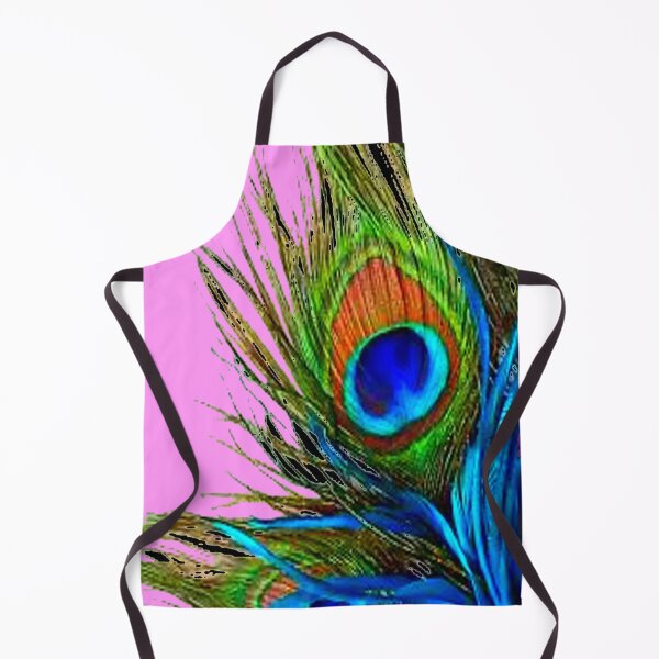 Item preview, PINK ABSTRACT BLUE PEACOCK FEATHER ART designed and sold by sharlesart.