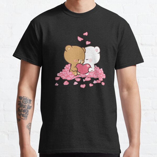 ours de lait mignons, couple drôle de bande dessinée T-shirt classique