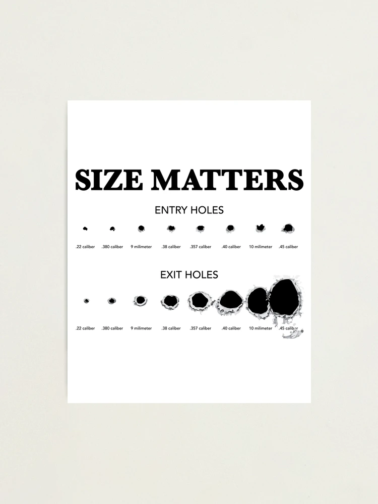 Size Matters Bullet Holes Photographic Print for Sale by