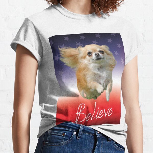 Flying Independence Chihuahua & American Flag Classic T-Shirt