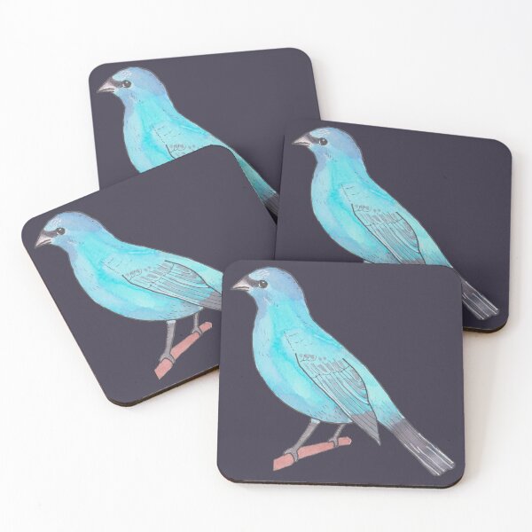 Item preview, Indigo Bunting bird species watercolor bird art designed and sold by TheWaterBirds.