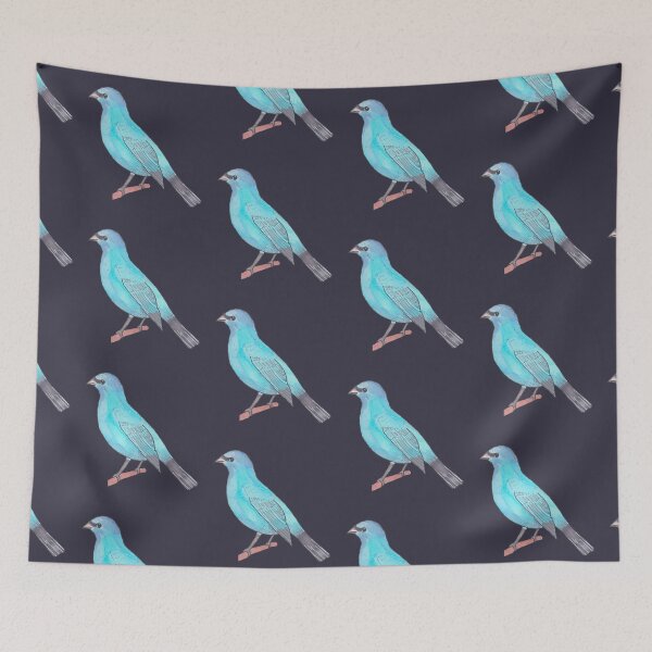 Item preview, Indigo Bunting bird species watercolor bird art designed and sold by TheWaterBirds.