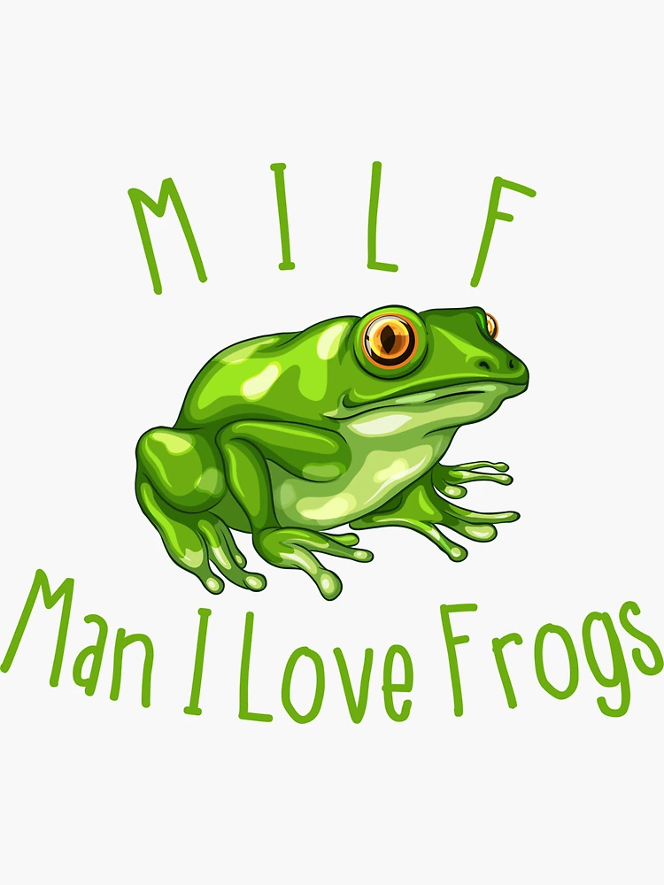 Cute Frog Stuff I Heart Milf Man I Love Frogs Painting Sticker. By  Artistshot