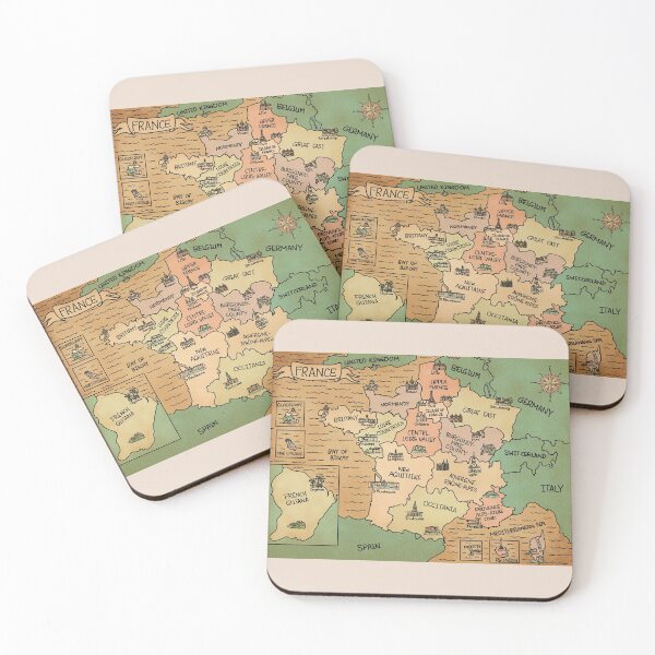 Item preview, Colorful Vintage France Map  designed and sold by Sheridan T.