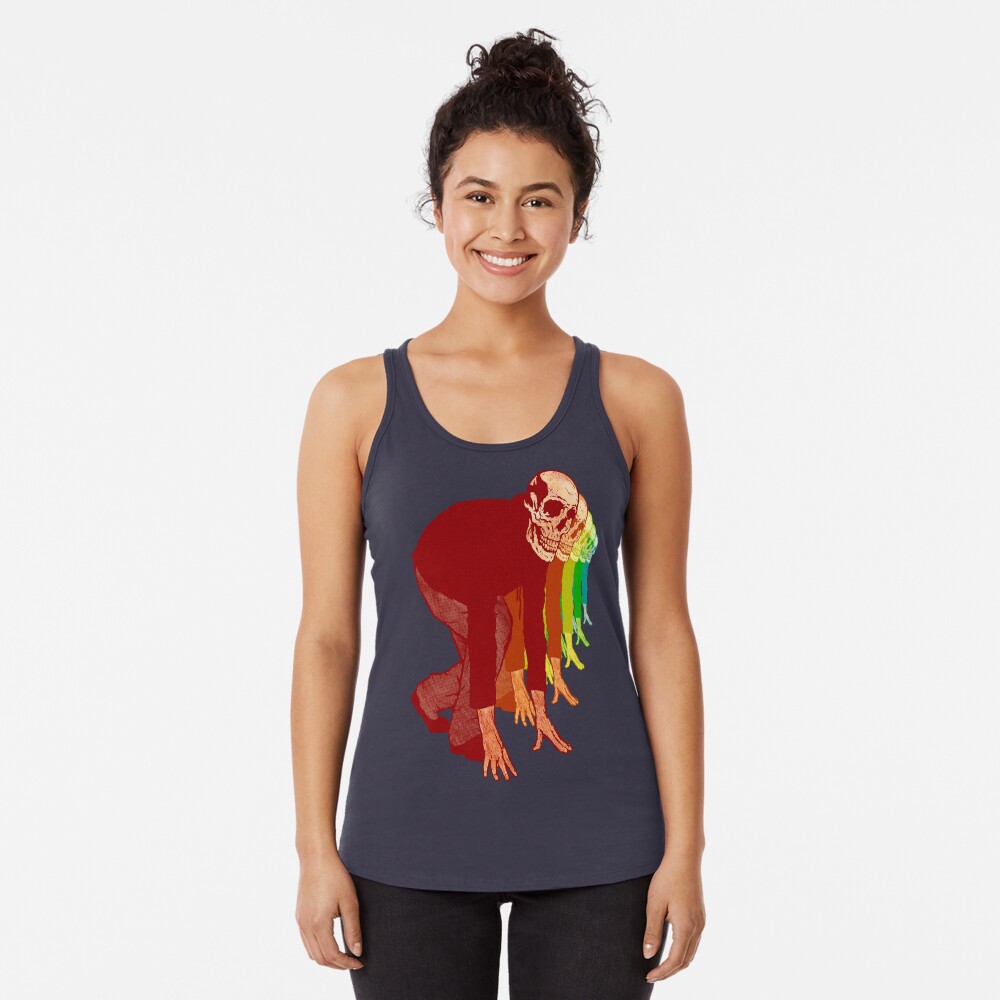 Racing Rainbow Skeletons Racerback Tank Top
