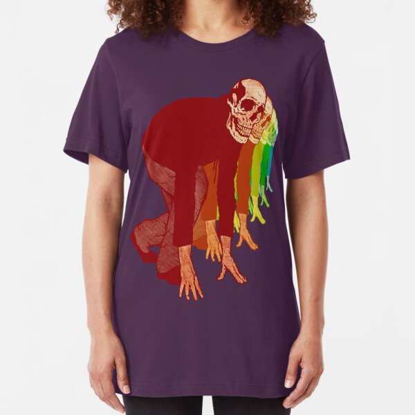 Racing Rainbow Skeletons Slim Fit T-Shirt