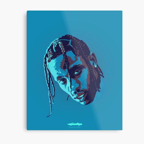 Blue Trav Portrait Metal Print