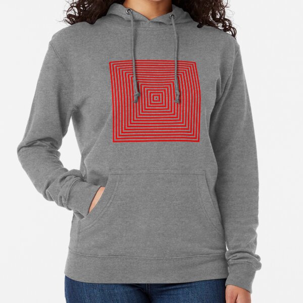 Nested concentric red squares Lightweight Hoodie