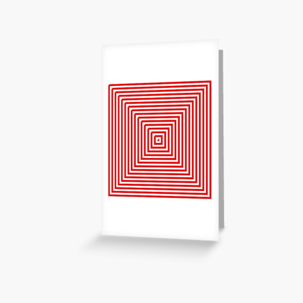 Nested concentric red squares Greeting Card