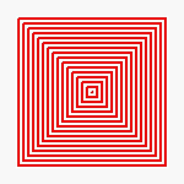 Nested concentric red squares Photographic Print