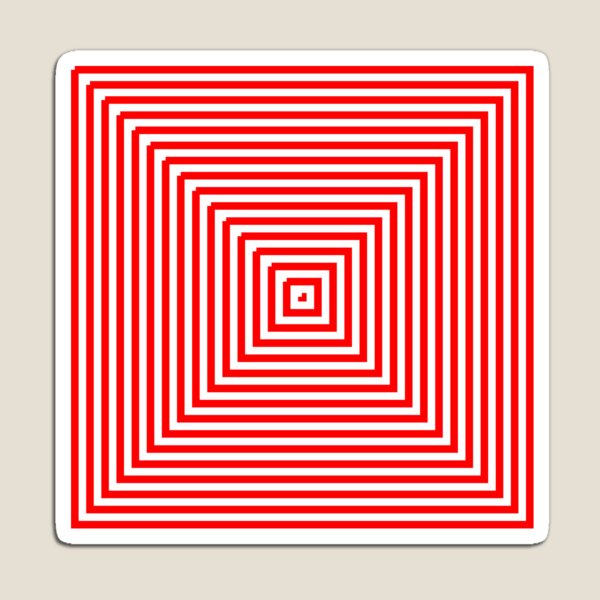 Nested concentric red squares Magnet