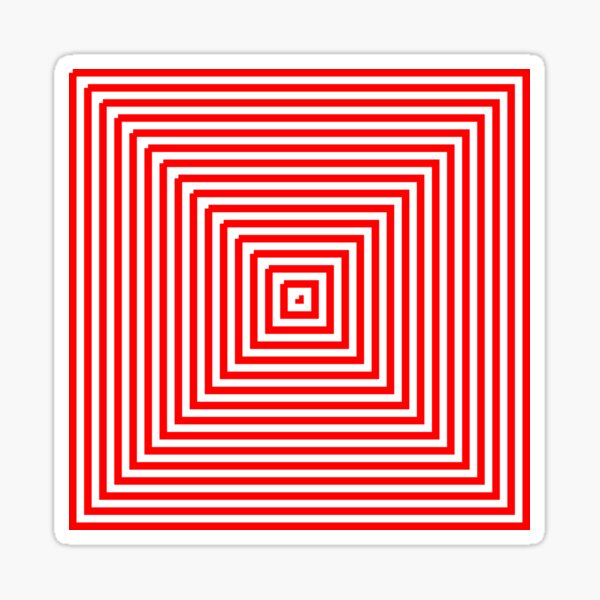 Nested concentric red squares Sticker