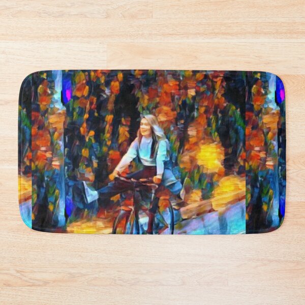 Item preview, Girl Enjoying A Ride On a Bicycle Oil Painting Design-Just Enjoy The Ride- designed and sold by Red-ElYoubi.