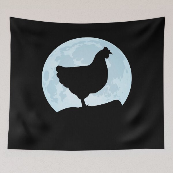 Item preview, chicken lover animal moon chicken silhouette farmer designed and sold by alaechamlal.
