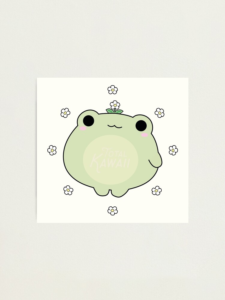 TotalKawaii© Froggy with Flowers Photographic Print by TotalKawaii