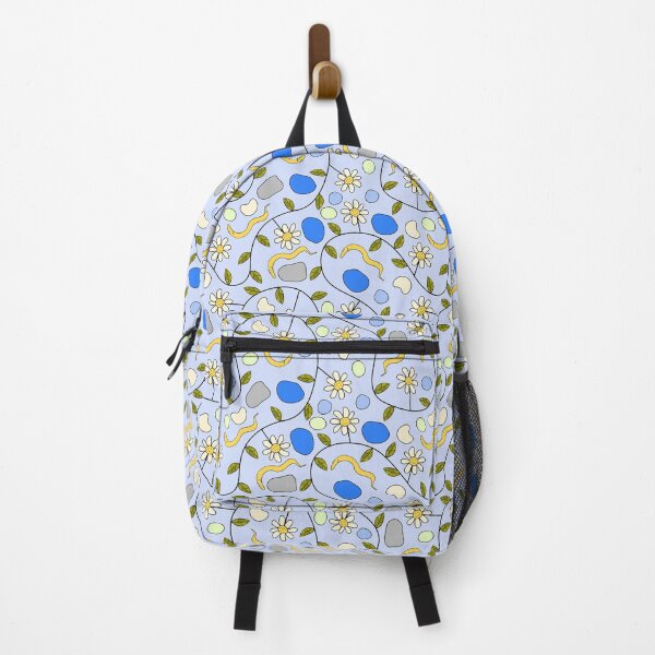 Item preview, C. elegans Worms and Grumpy Flowers on Blue designed and sold by fogoosherie.