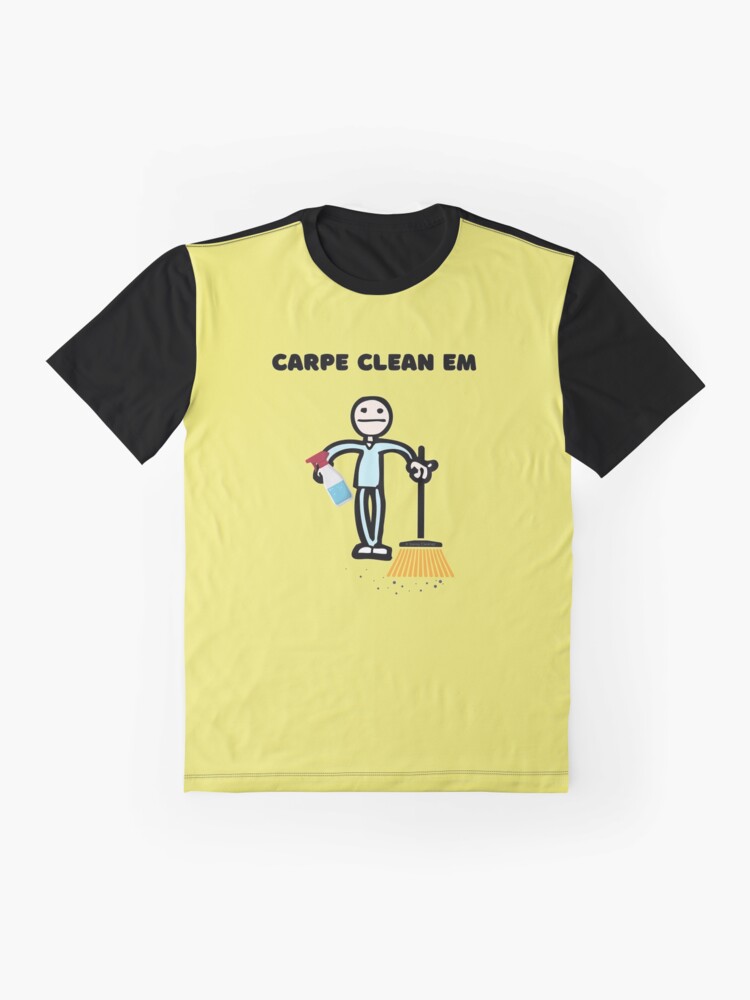 Alternate view of Carpe Clean em Spray Bottle Broom Cleaning Gifts Graphic T-Shirt