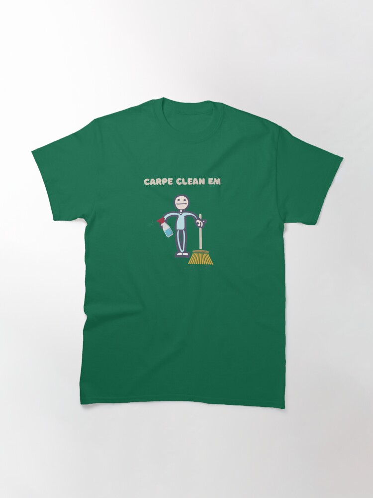Alternate view of Carpe Clean em Spray Bottle Broom Cleaning Gifts Classic T-Shirt
