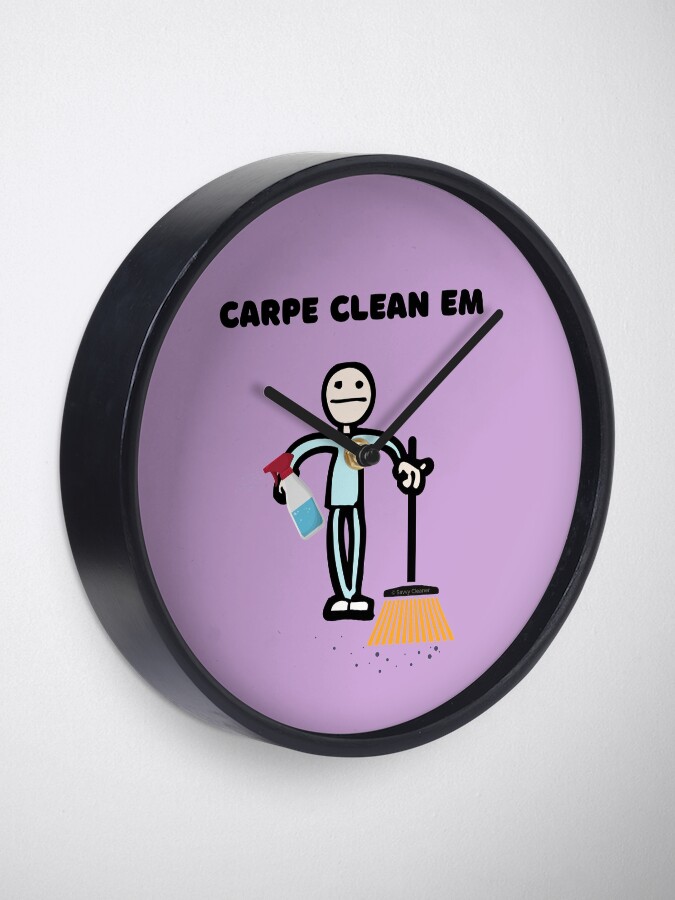 Alternate view of Carpe Clean em Spray Bottle Broom Cleaning Gifts Clock