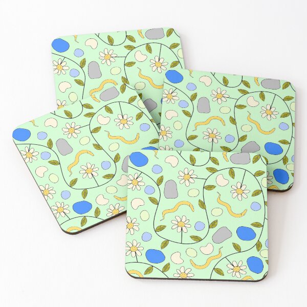 Item preview, C. elegans Worms and Grumpy Flowers on Green designed and sold by fogoosherie.