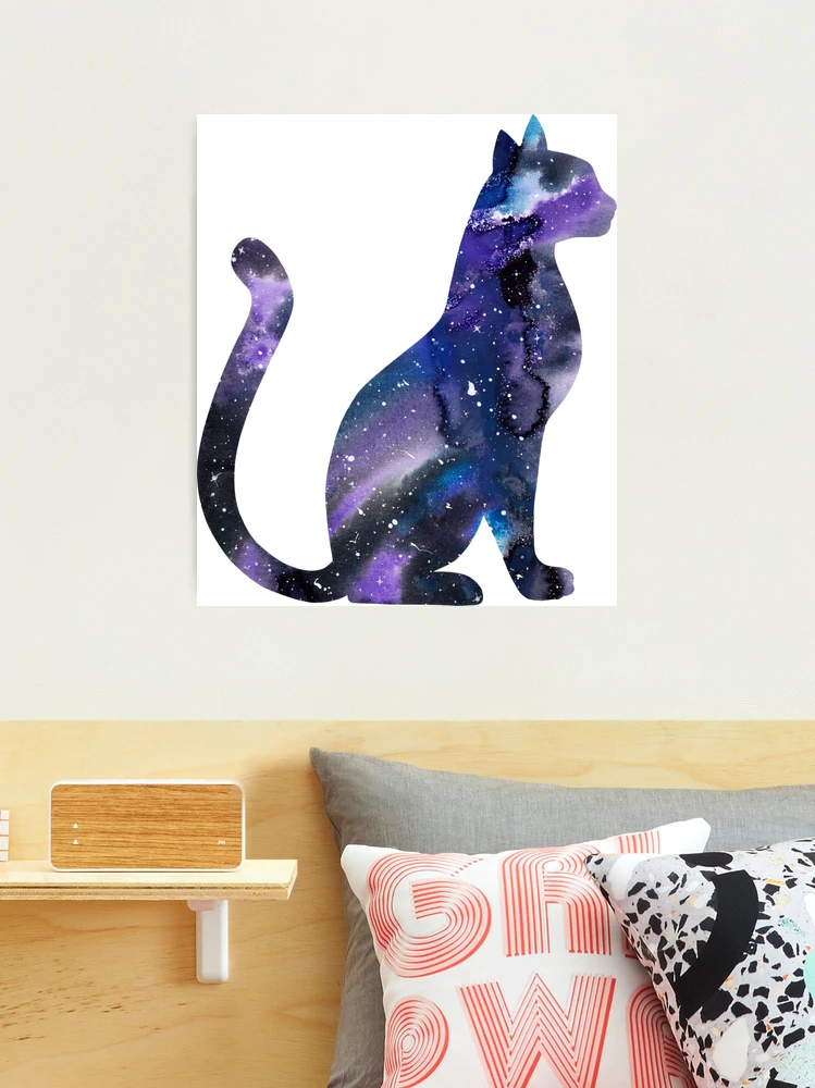 Galaxy Cat in Blue and Purple Photographic Print for Sale by Anne Stenbye