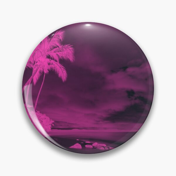 Item preview, Tropical Beach Scenery Silhouette with Pink & Black Tones designed and sold by MamaSweetea.