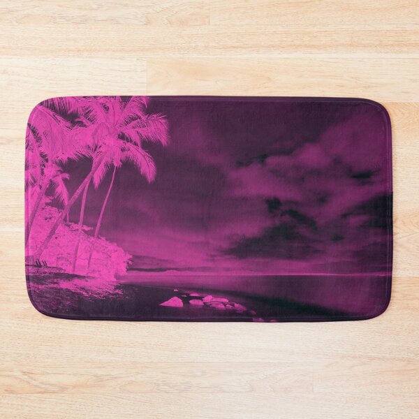Item preview, Tropical Beach Scenery Silhouette with Pink & Black Tones designed and sold by MamaSweetea.