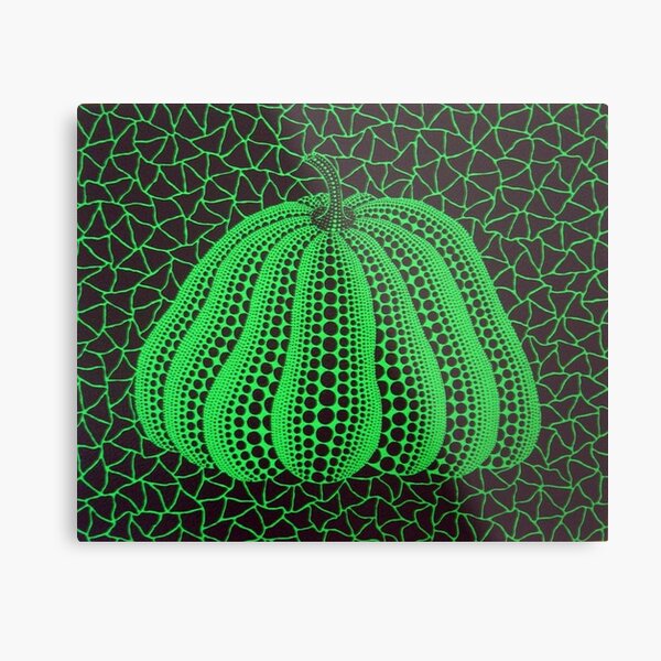Yayoi Kusama green pumpkin Metal Print