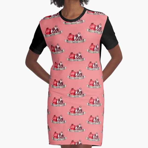 Fruits of the Spirit—Pomegranate—Love Graphic T-Shirt Dress