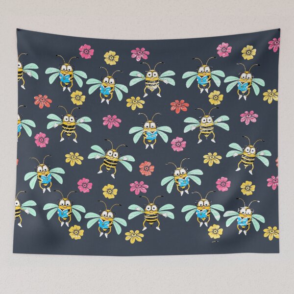 Item preview, FUNNY BEE AND FLOWER PATTERN designed and sold by NATUREZONE.