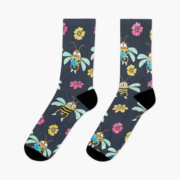 Item preview, FUNNY BEE AND FLOWER PATTERN designed and sold by NATUREZONE.