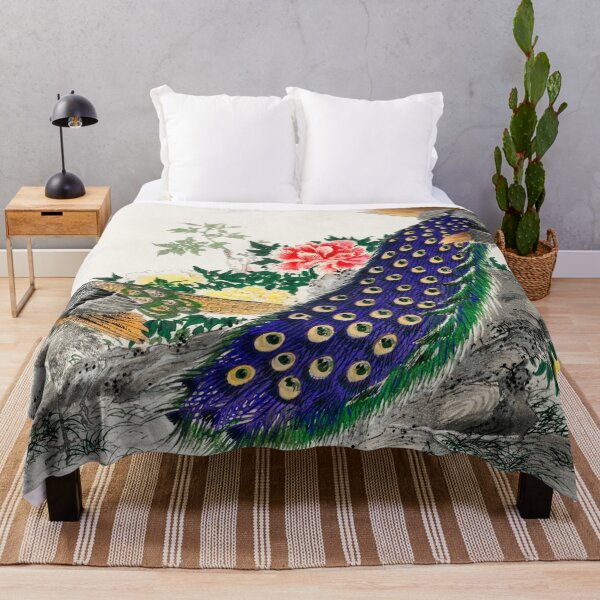 Item preview, peacock and peony illustration 42664059344 designed and sold by Bird-Lore.