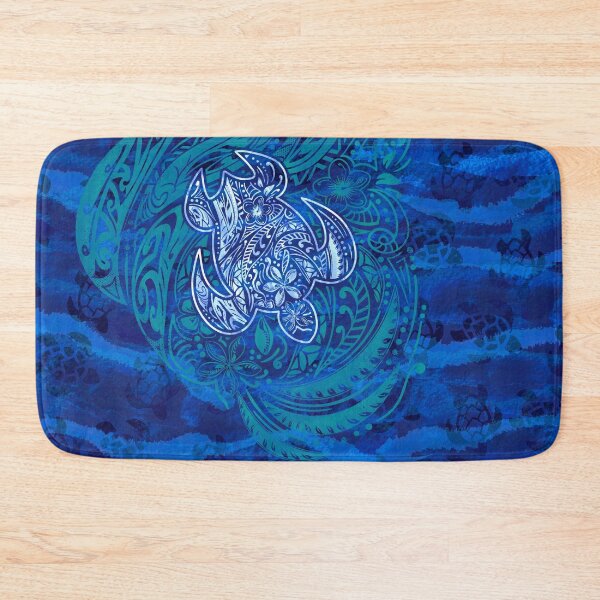 Item preview, Hawaiian Tribal Honu Dark Blue Waves  designed and sold by sunnthreads.