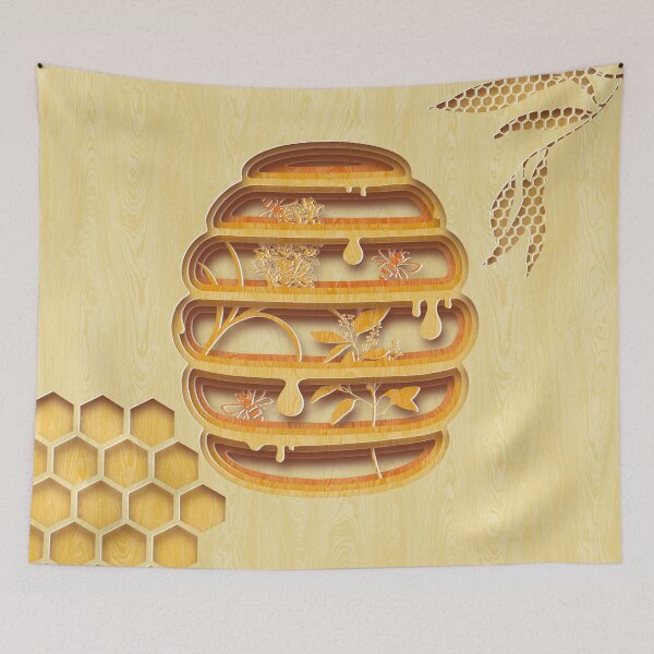 Item preview, Paper cut effect beehive designed and sold by Bullesdecrayon.
