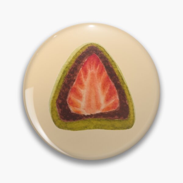 Item preview, Matcha Strawberry Red bean (Ichigo) Daifuku Mochi Watercolour Food Illustration designed and sold by tifft.