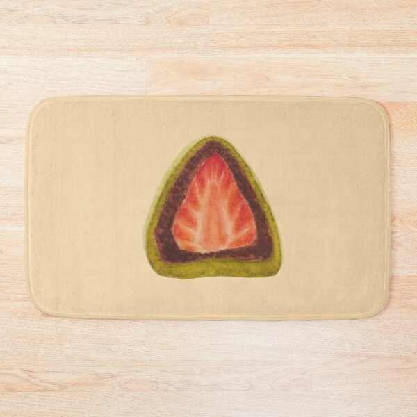 Item preview, Matcha Strawberry Red bean (Ichigo) Daifuku Mochi Watercolour Food Illustration designed and sold by tifft.