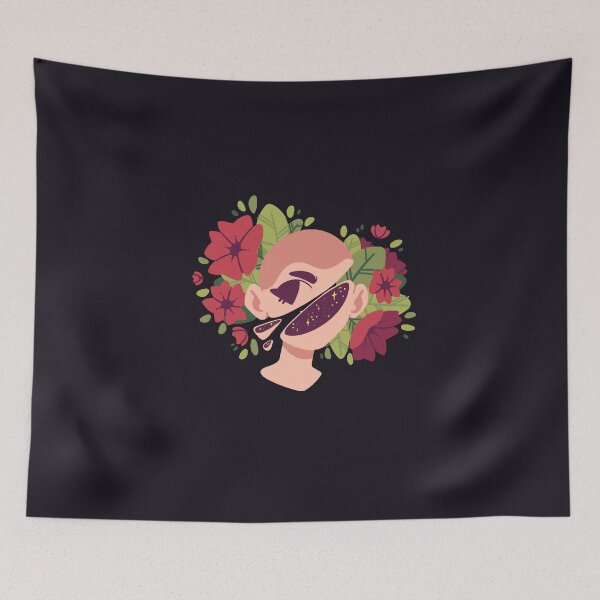 Item preview, Aesthetic cut head with flowers [PALE RED] designed and sold by Nocmora.