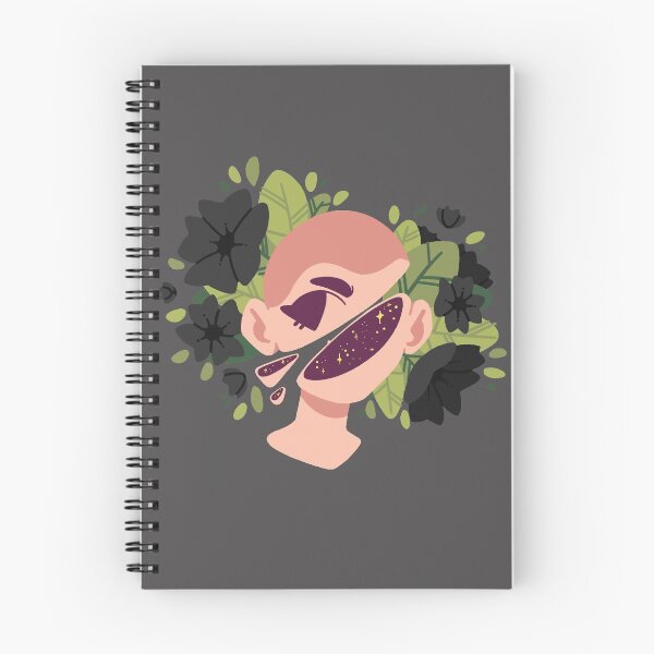 Item preview, Aesthetic cut head with flowers [PALE BLACK] designed and sold by Nocmora.
