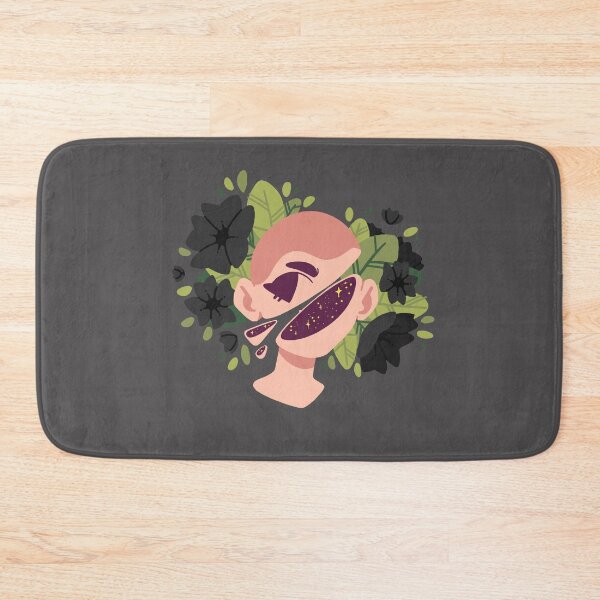 Item preview, Aesthetic cut head with flowers [PALE BLACK] designed and sold by Nocmora.