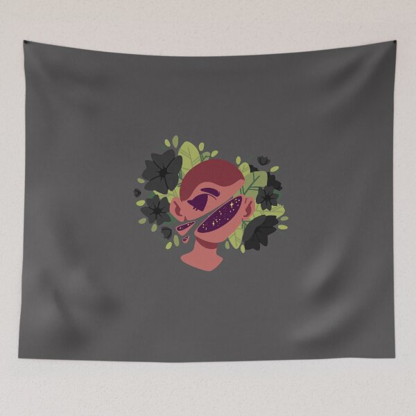 Item preview, Aesthetic cut head with flowers [TANNED BLACK] designed and sold by Nocmora.