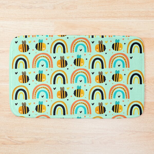Item preview, RAINBOW AND BEES PATTERN designed and sold by NATUREZONE.