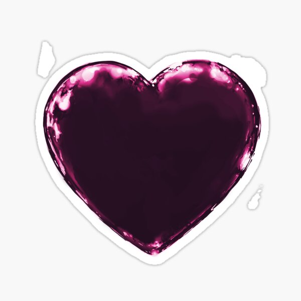 Pink Black Heart Sticker