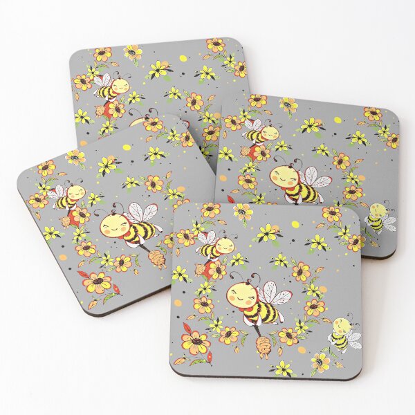 Item preview, FLOWERS AND BEES PATTERN designed and sold by NATUREZONE.